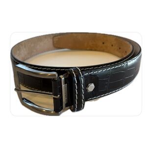 Roger Ximenez NWOT Genuine Italian Calf Black W/ Solid Brass Buckle 42”L 1.5”W